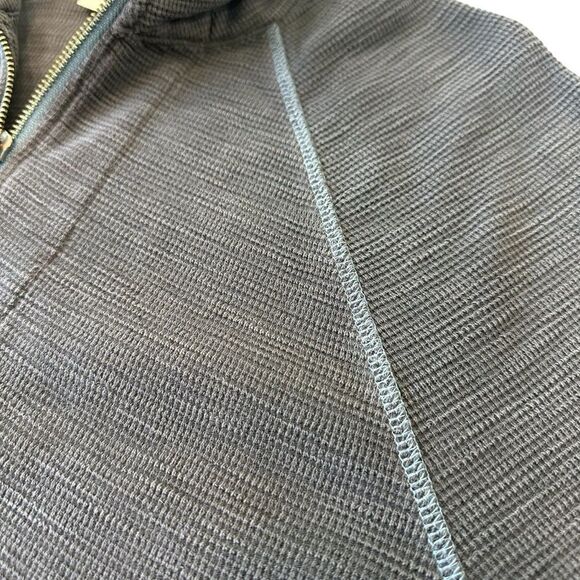 Carbon2Cobalt Grey Thermal Waffle Knit Quarter Zip Pullover, M - Picture 4 of 8